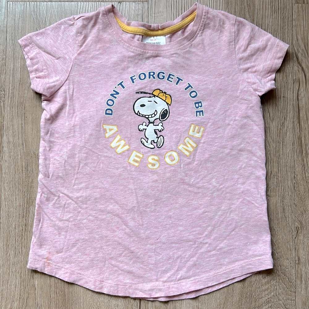 Hanna Andersson Peanuts Pink Girls T-shirt Size 8 (130cm)